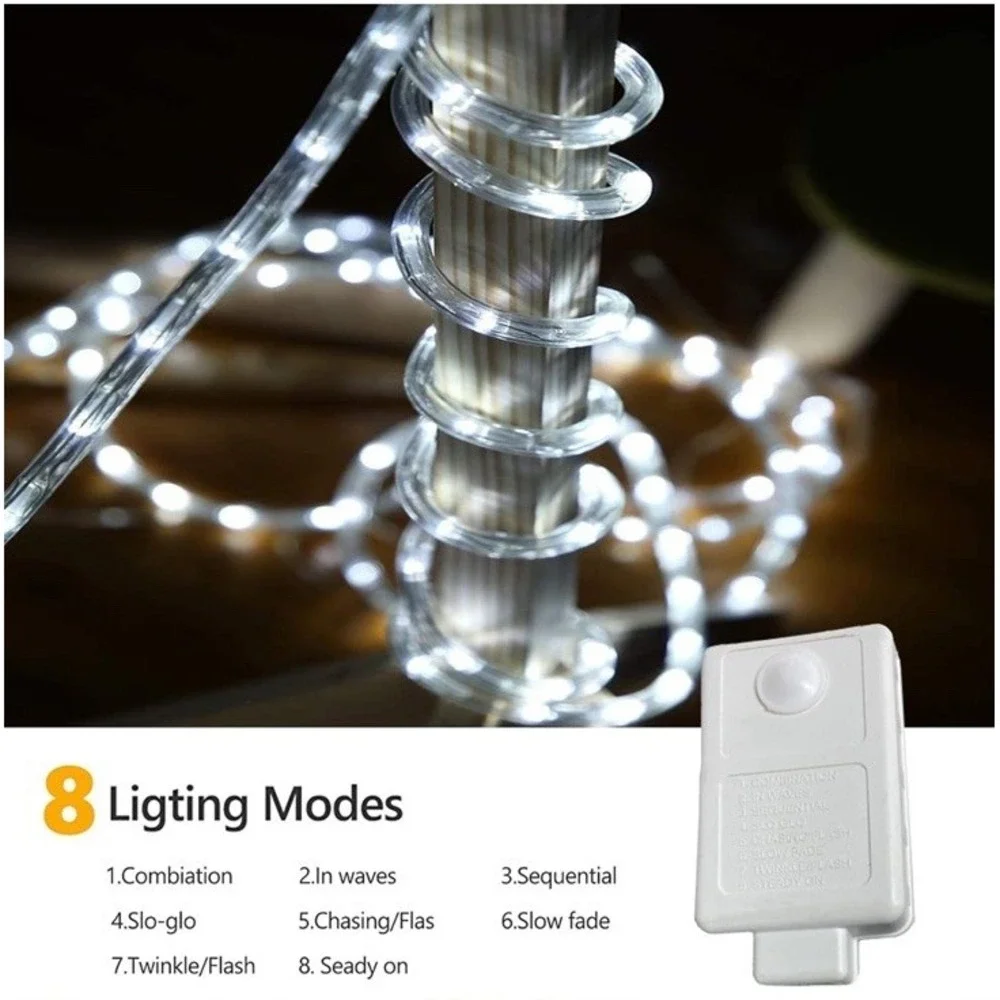 50ft 360 Led Rope Lights Outdoor Connectable And Flexible Tube Light With 8 Mode